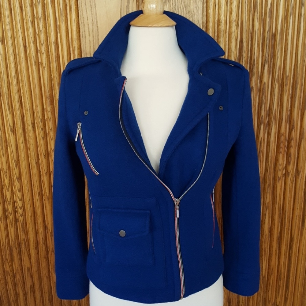 Faconnable Bright Blue Moto Jacket